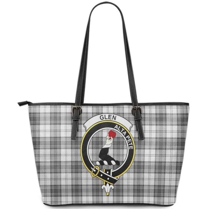 Scottish Glen Clan Crest Tartan Leather Tote Tartan Plaid