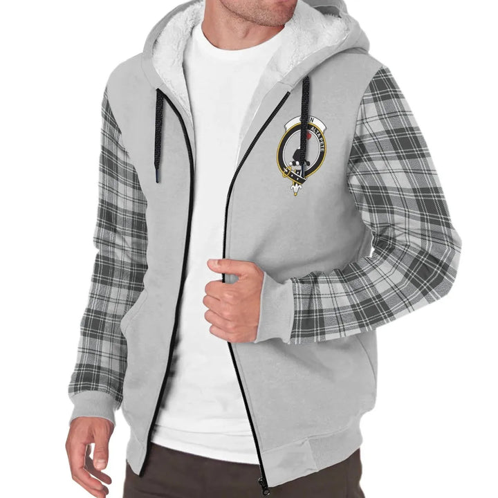 Scottish Glen Clan Crest Tartan Plaid Sleeve Sherpa Hoodie