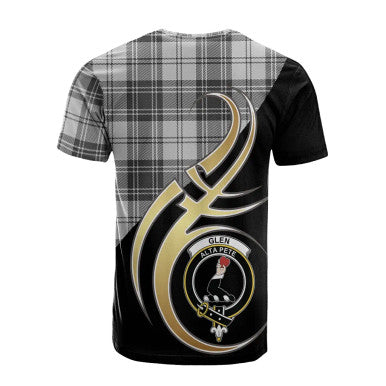 Scottish Glen Clan Crest Tartan T-Shirt Believe in Me Back Side Tartan Plaid
