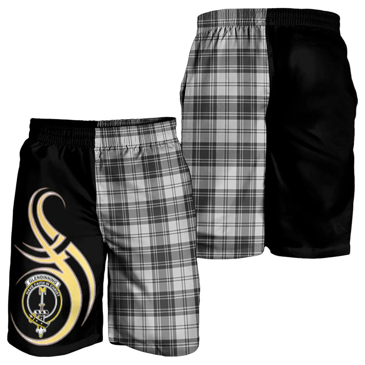 Scottish Glendinning Clan Crest Tartan Believe in Me Men's Shorts