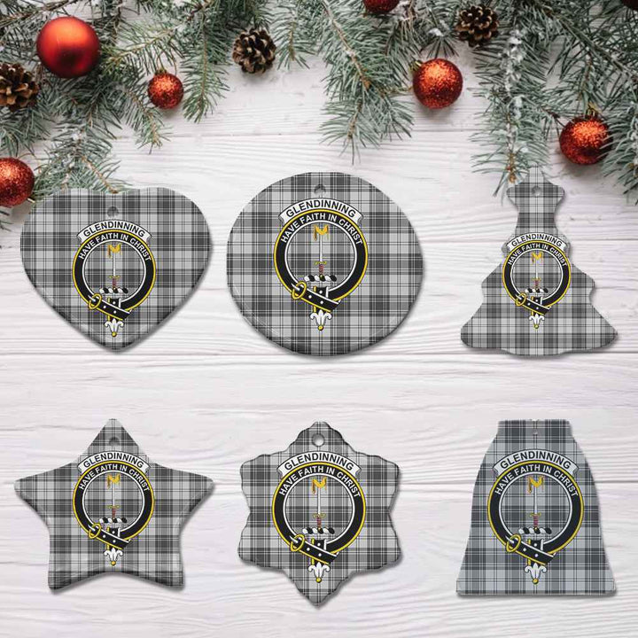 Scottish Glendinning Clan Crest Tartan Ceramic Ornament All Tartan Plaid