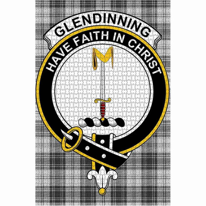 Scottish Glendinning Clan Crest Tartan Jigsaw Puzzle 1