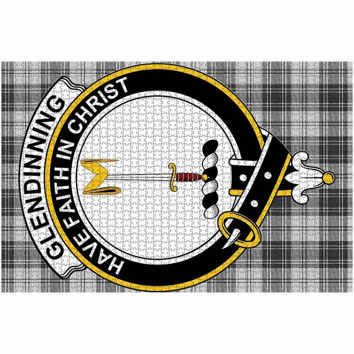Scottish Glendinning Clan Crest Tartan Jigsaw Puzzle 2