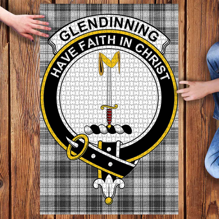 Scottish Glendinning Clan Crest Tartan Jigsaw Puzzle 3