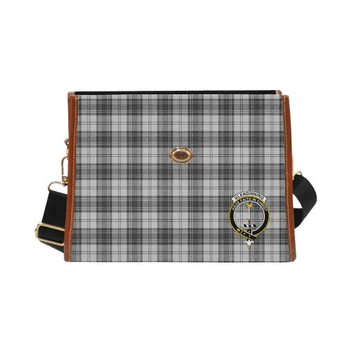 Scottish Glendinning Clan Crest Tartan Waterproof Canvas Bag Tartan Plaid 2