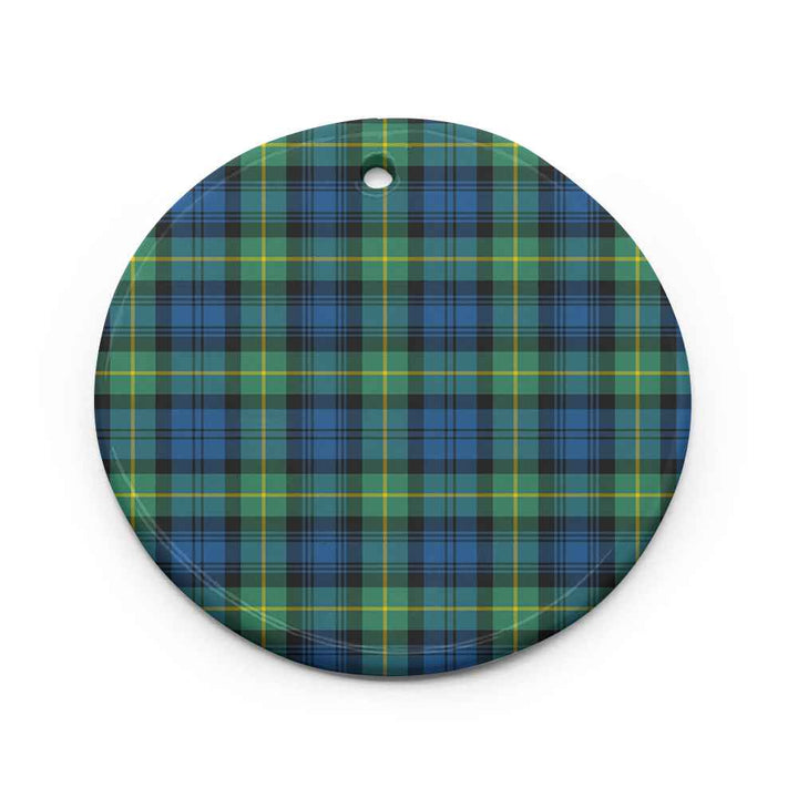 Scottish Gordon Ancient Clan Tartan Ceramic Ornament Circle Shape Tartan Plaid