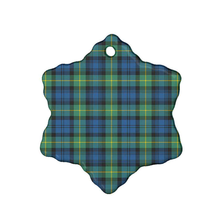 Scottish Gordon Ancient Clan Tartan Ceramic Ornament Snow Flake Shape Tartan Plaid