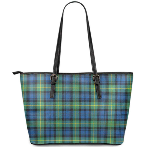 Scottish Gordon Ancient Clan Tartan Leather Tote Tartan Plaid