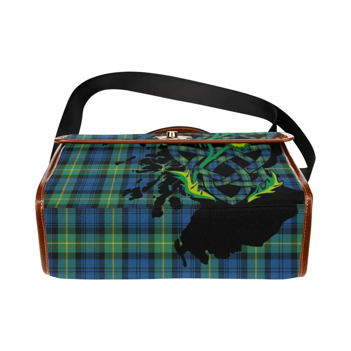 Scottish Gordon Ancient Clan Tartan Waterproof Canvas Bag With Thistle Tartan Plaid 5