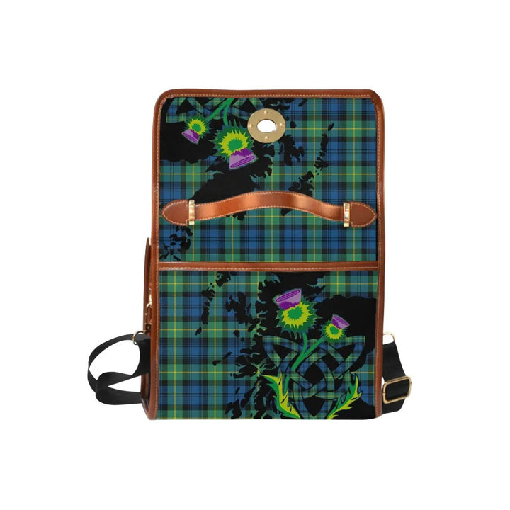 Scottish Gordon Ancient Clan Tartan Waterproof Canvas Bag With Thistle Tartan Plaid 6