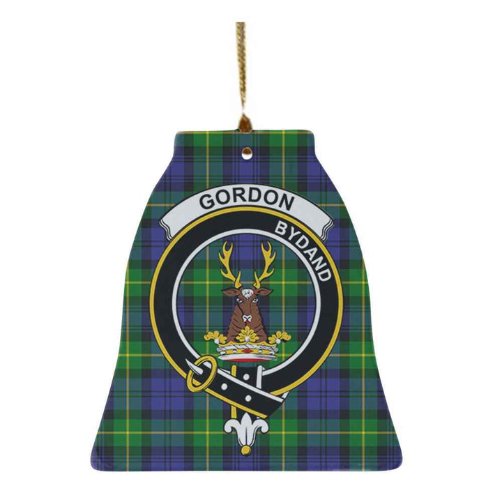 Scottish Gordon Clan Crest Tartan Ceramic Ornament Bell Shape Tartan Plaid