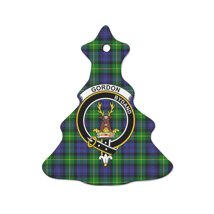 Scottish Gordon Clan Crest Tartan Ceramic Ornament Tree Shape Tartan Plaid