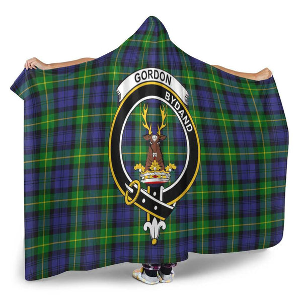 Scottish Gordon Clan Crest Tartan Hooded Blanket Tartan Plaid 2
