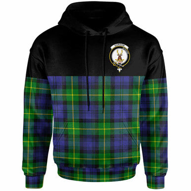 Scottish Gordon Clan Crest Tartan Hoodie - Horizontal Style Front Side Tartan Plaid