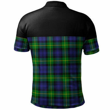 Scottish Gordon Clan Crest Tartan Polo Shirt - Horizontal Style Back Side Tartan Plaid