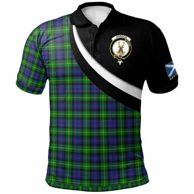 Scottish Gordon Clan Crest Tartan Polo Shirt - Scotland Forever Style Front Side Tartan Plaid