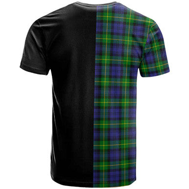 Scottish Gordon Clan Crest Tartan T-Shirt Half in Me Back Side Tartan Plaid