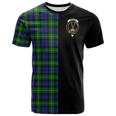 Scottish Gordon Clan Crest Tartan T-Shirt Half in Me Front Side Tartan Plaid
