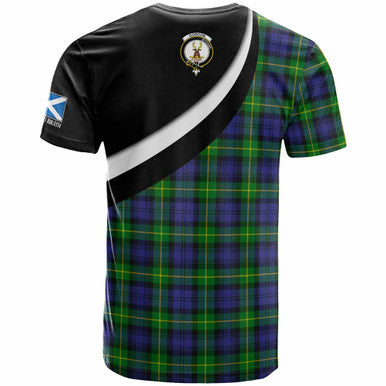 Scottish Gordon Clan Crest Tartan T-Shirt - Scotland Forever Style Back Side Tartan Plaid