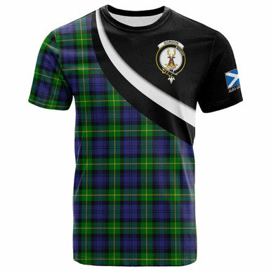 Scottish Gordon Clan Crest Tartan T-Shirt - Scotland Forever Style Front Side Tartan Plaid
