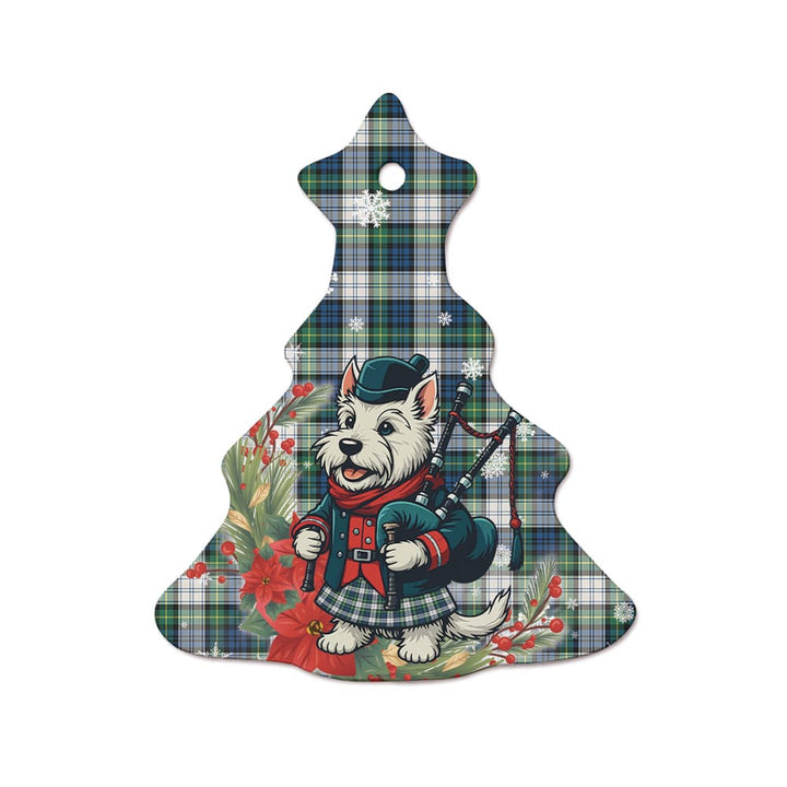 Scottish Gordon Dress Ancient Clan Tartan Ceramic Ornament Cute Scottish Terrier Dog Tree Style Tartan Plaid