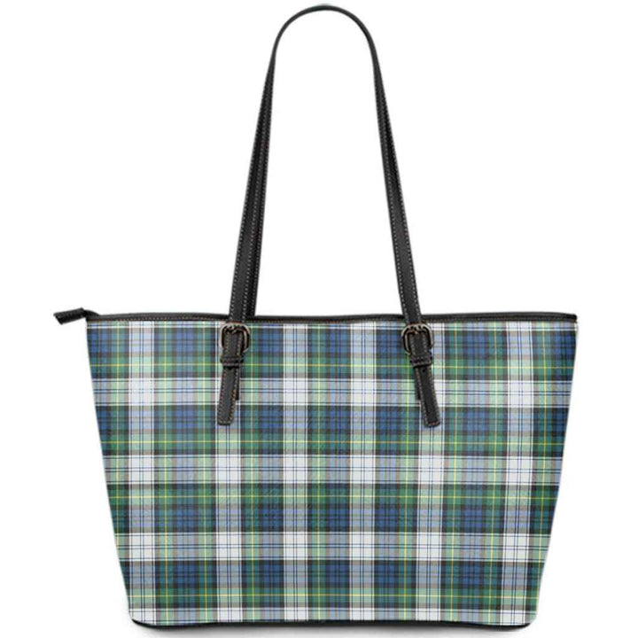 Scottish Gordon Dress Ancient Clan Tartan Leather Tote Tartan Plaid