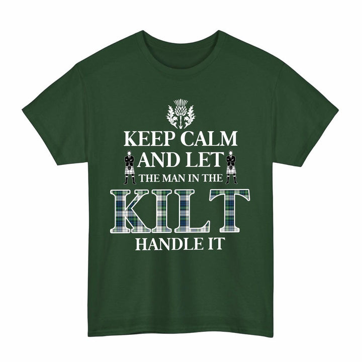 Scottish Gordon Dress Ancient Clan Tartan T-Shirt - Keep Calm Tartan Plaid Forest Green Color