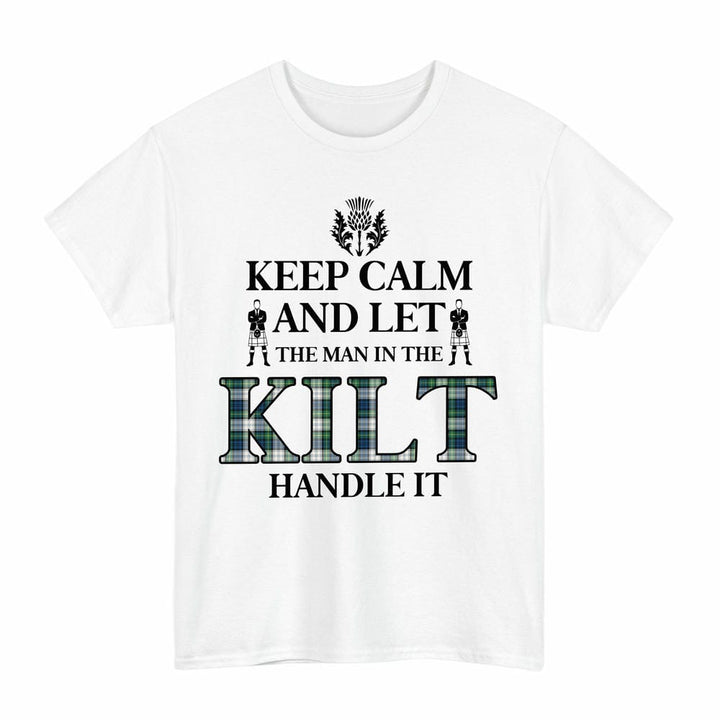 Scottish Gordon Dress Ancient Clan Tartan T-Shirt - Keep Calm Tartan Plaid White Color