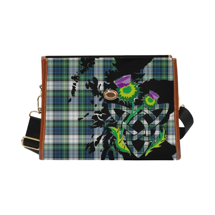 Scottish Gordon Dress Ancient Clan Tartan Waterproof Canvas Bag With Thistle Tartan Plaid 2