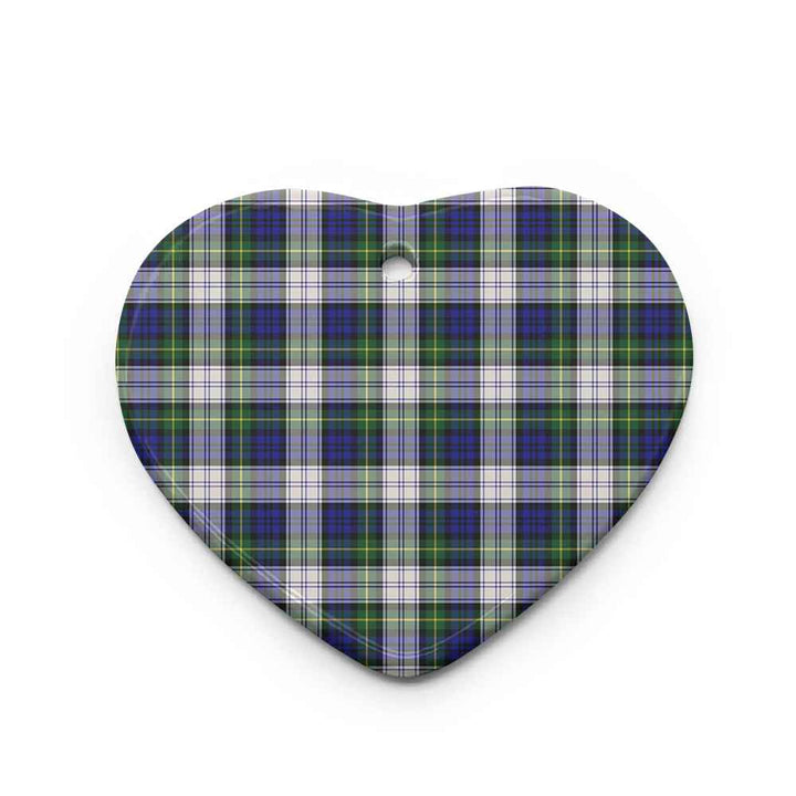 Scottish Gordon Dress Modern Clan Tartan Ceramic Ornament Heart Shape Tartan Plaid