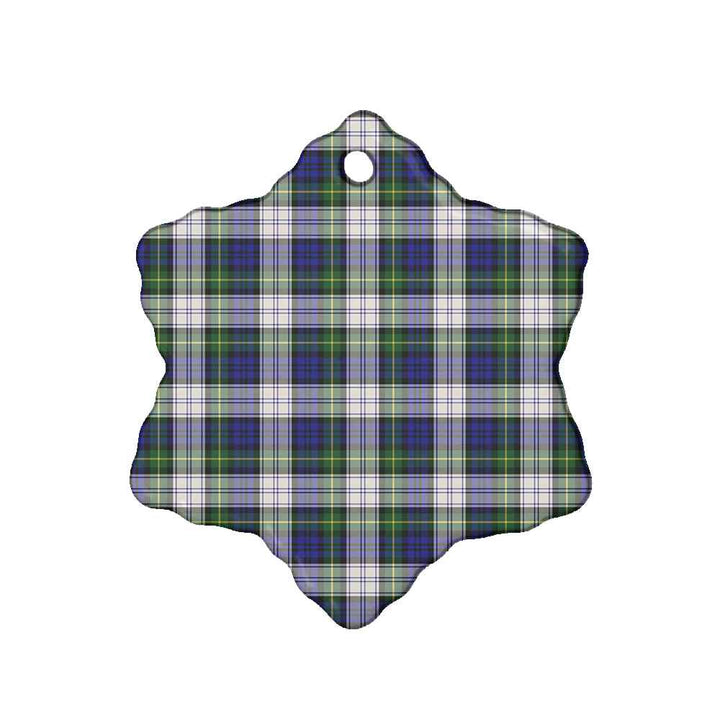 Scottish Gordon Dress Modern Clan Tartan Ceramic Ornament Snow Flake Shape Tartan Plaid
