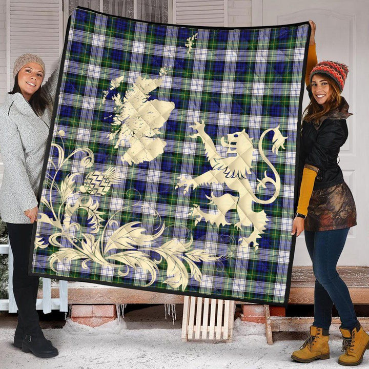 Scottish Gordon Dress Modern Clan Tartan Quilt Rampant Lion with Thistle Tartan Plaid 2
