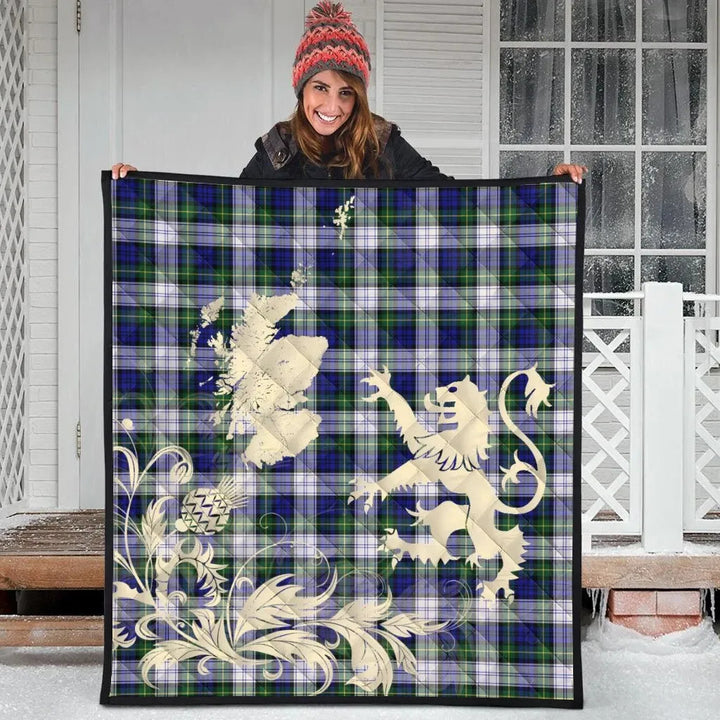 Scottish Gordon Dress Modern Clan Tartan Quilt Rampant Lion with Thistle Tartan Plaid 3
