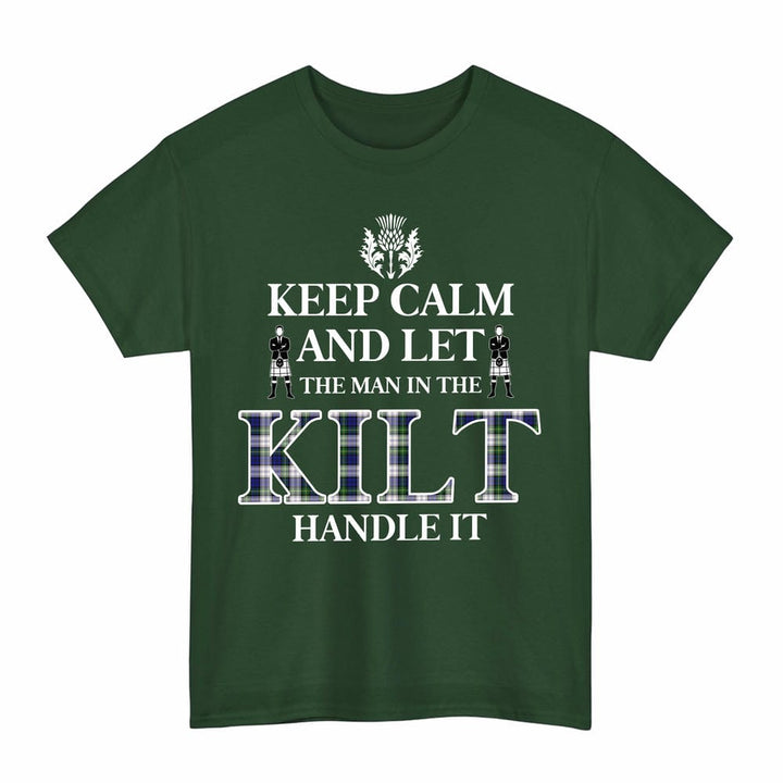 Scottish Gordon Dress Modern Clan Tartan T-Shirt - Keep Calm Tartan Plaid Forest Green Color