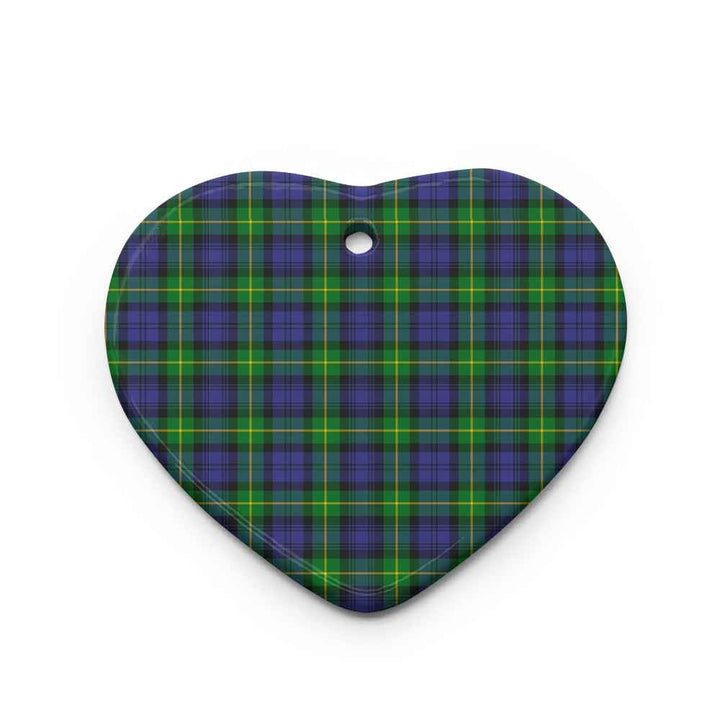 Scottish Gordon Modern Clan Tartan Ceramic Ornament Heart Shape Tartan Plaid