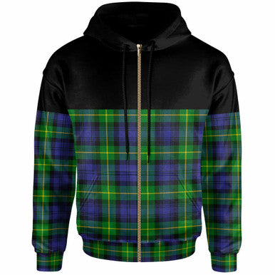 Scottish Gordon Modern Clan Tartan Hoodie - Horizontal Style Zip Tartan Plaid