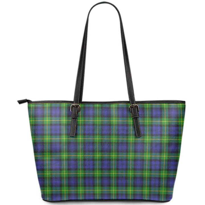 Scottish Gordon Modern Clan Tartan Leather Tote Tartan Plaid