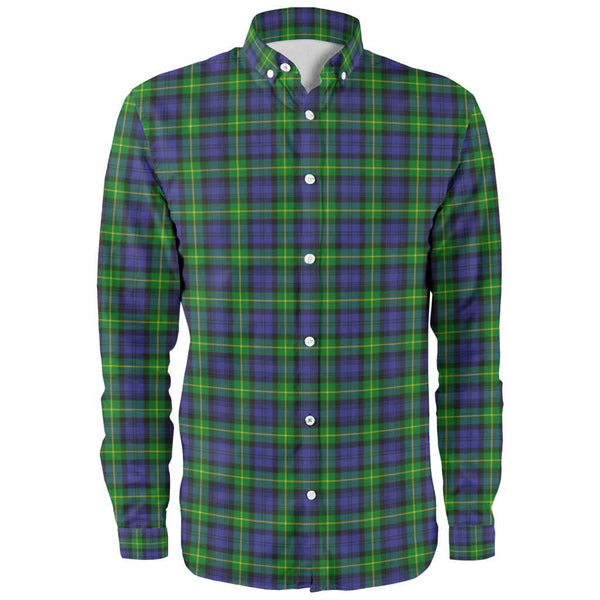 Scottish Gordon Modern Clan Tartan Long Sleeve Shirt Front Side Tartan Plaid