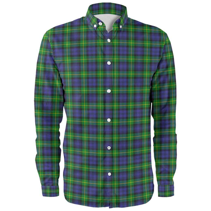 Scottish Gordon Modern Clan Tartan Long Sleeve Shirt Front Side Tartan Plaid