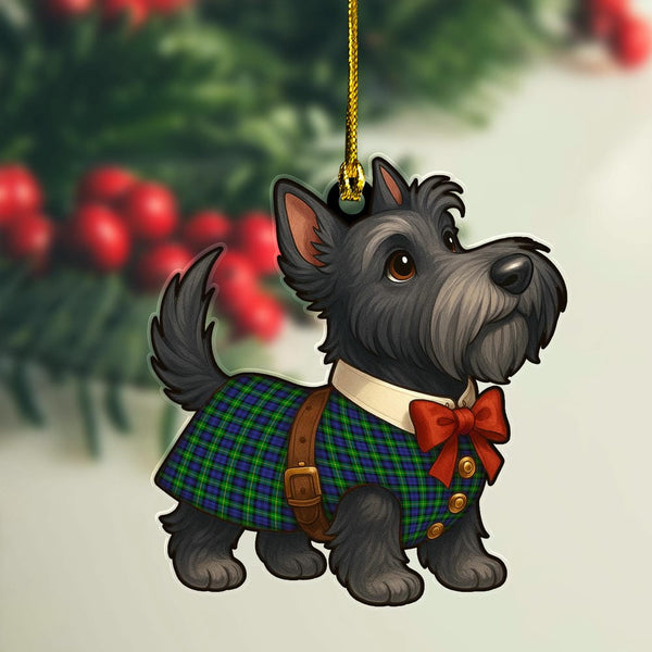 Scottish Gordon Modern Clan Tartan Ornament Scottie Dog Tartan Plaid