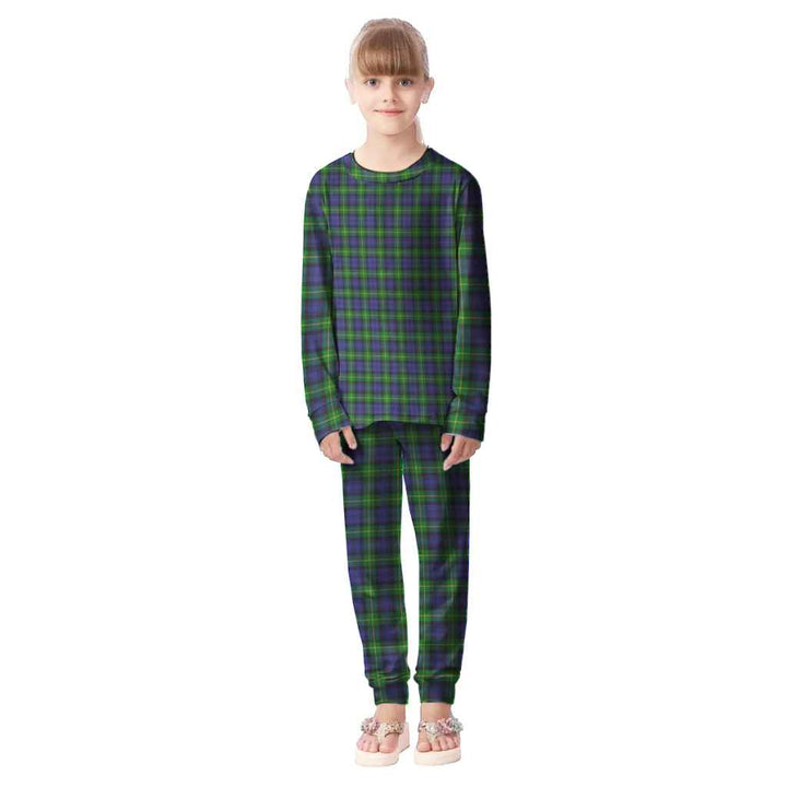 Scottish Gordon Modern Clan Tartan Pajama Set Kid Front Side Tartan Plaid