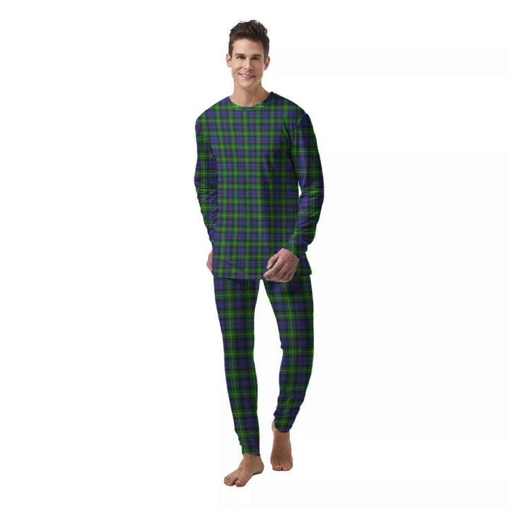 Scottish Gordon Modern Clan Tartan Pajama Set  Men Front Side Tartan Plaid