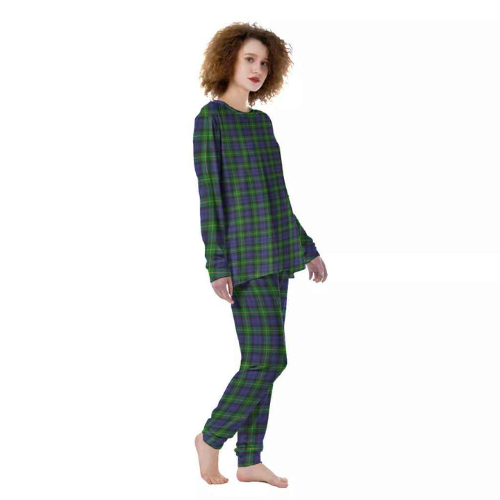 Scottish Gordon Modern Clan Tartan Pajama Set Women Front Side Tartan Plaid