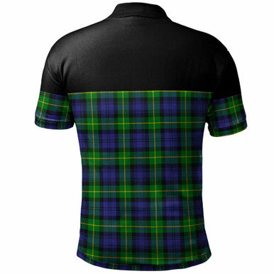 Scottish Gordon Modern Clan Tartan Polo Shirt - Horizontal Style Back Side Tartan Plaid