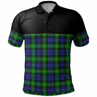 Scottish Gordon Modern Clan Tartan Polo Shirt - Horizontal Style Front Side Tartan Plaid