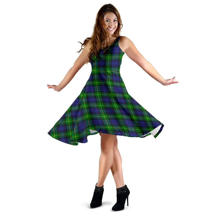 Scottish Gordon Modern Clan Tartan Women Midi Dress