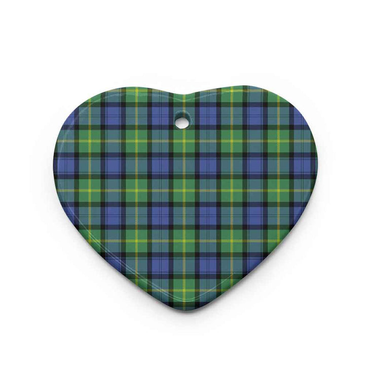Scottish Gordon Old Ancient Clan Tartan Ceramic Ornament Heart Shape Tartan Plaid