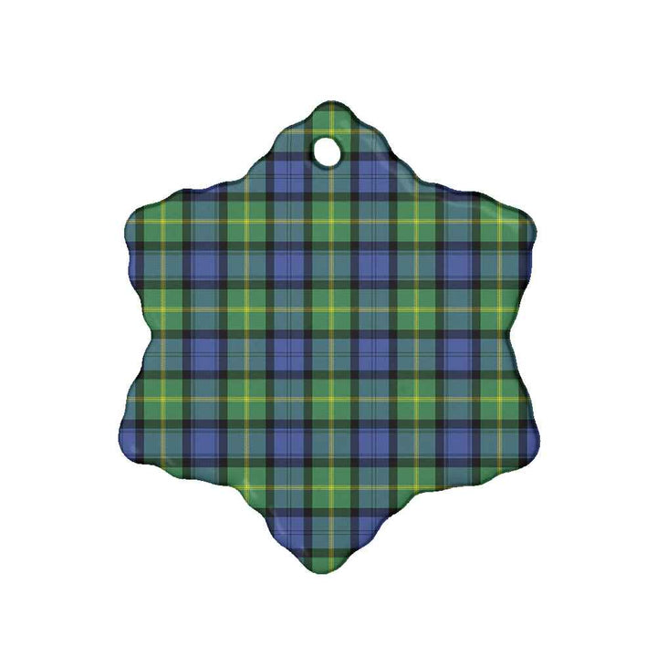 Scottish Gordon Old Ancient Clan Tartan Ceramic Ornament Snow Flake Shape Tartan Plaid