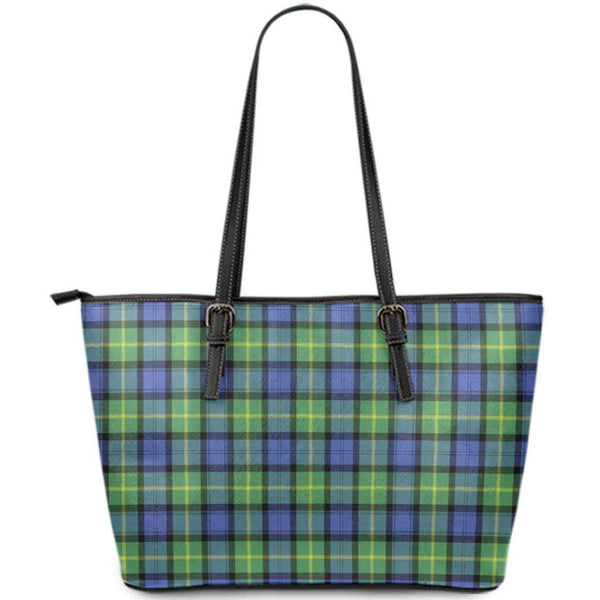 Scottish Gordon Old Ancient Clan Tartan Leather Tote Tartan Plaid