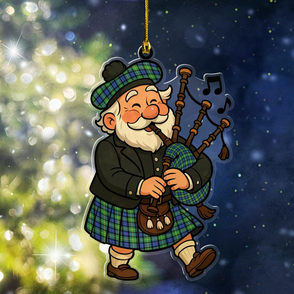 Scottish Gordon Old Ancient Clan Tartan Ornament Scottish Santa In Kilt Tartan Plaid
